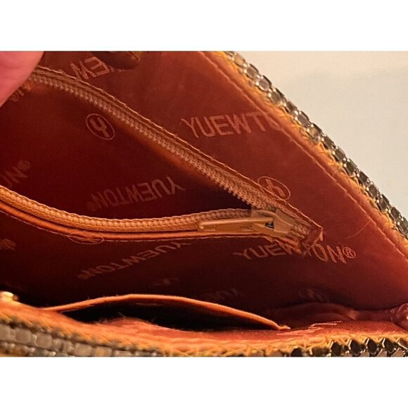 Yeuwton purse vintage chain mail gold & copper rhynestone trim magnet fasten - Picture 5 of 8